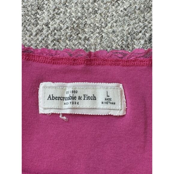 Abercrombie And Fitch Y2K Lace Camisole Tank Top Hot Pink Large V Neck - Picture 5 of 9